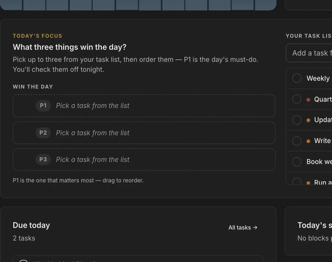 Start every day on one page