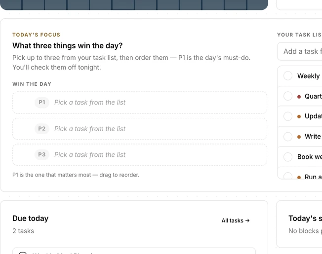 Start every day on one page